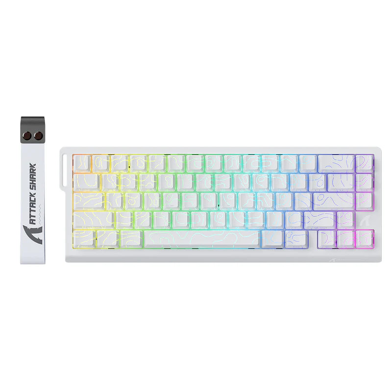 ATTACK SHARK X68 HE Rapid Trigger Mechanical Gaming Keyboard 60% Wired TKL with Adjustable Actuation,Hall Effect Magnetic Switch,8KHz Polling Rate,RGB Backlit,Top Mount for PC Mac Esport Gamer(White))