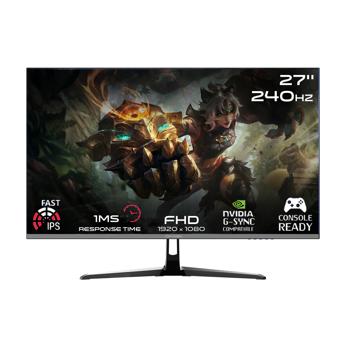 GAMEON GOESP27240IPS Esports Series 27" FHD, 240Hz, MPRT 0.5ms, HDMI 2.1, Fast IPS Gaming Monitor (Supports PS5) - Black