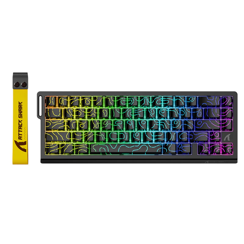 ATTACK SHARK X68 HE Rapid Trigger Mechanical Gaming Keyboard 60% Wired TKL with Adjustable Actuation,Hall Effect Magnetic Switch,8KHz Polling Rate,RGB Backlit,Top Mount for PC Mac Esport Gamer(Black)
