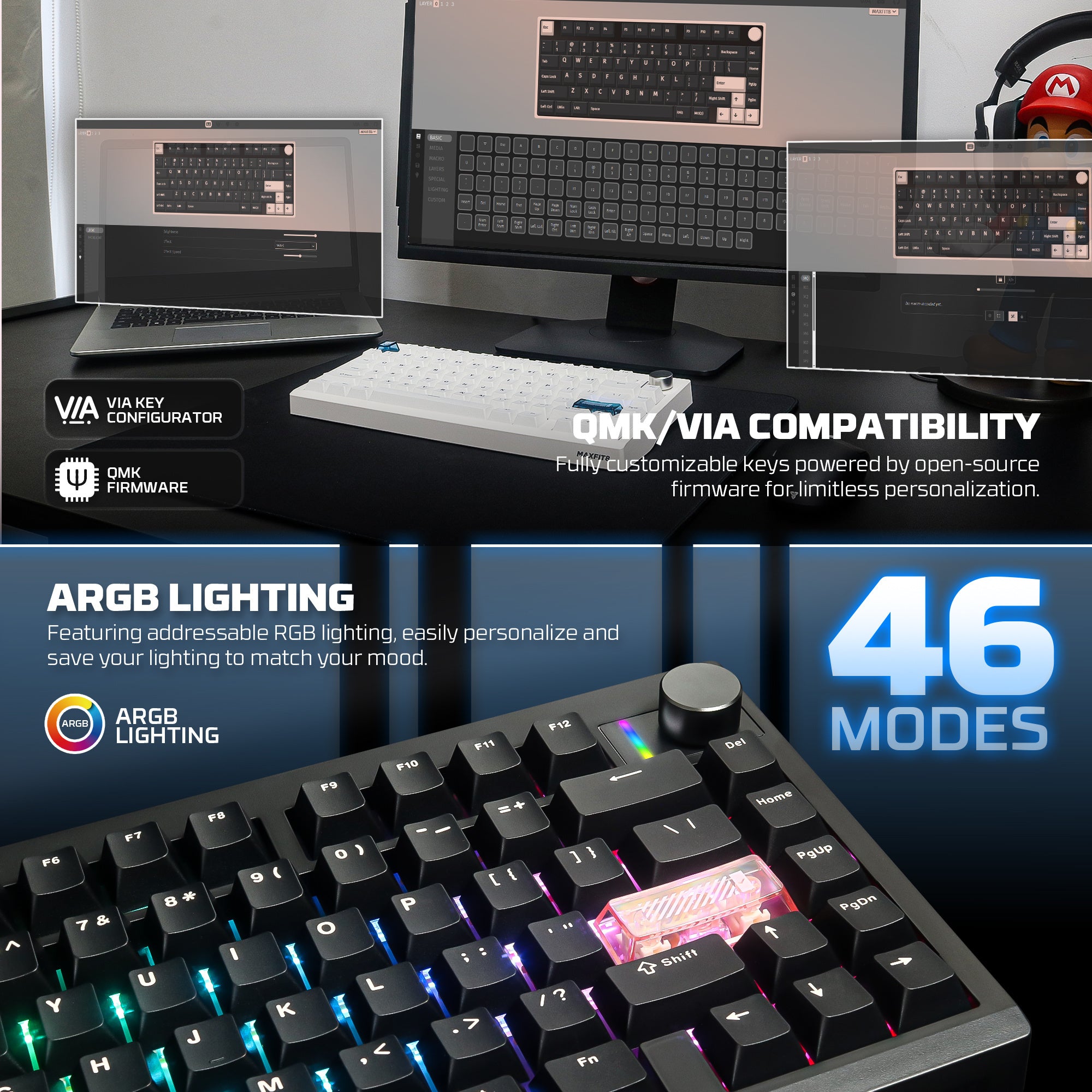 Fantech MK921 MAXFIT8 QMK Mechanical Keyboard MK921
