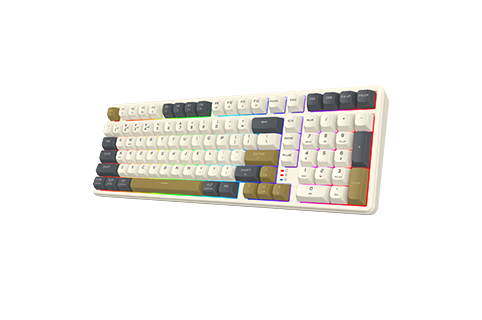 Redragon K528 Wireless Gaming Keyboard Bluetooth Computer Keyboards Creamy Cute with Number Pad RGB Backlit Tri-Mode BT/2.4GHz/USB-C, 4000mAh Battery for Win/MAC- Dusty Olive