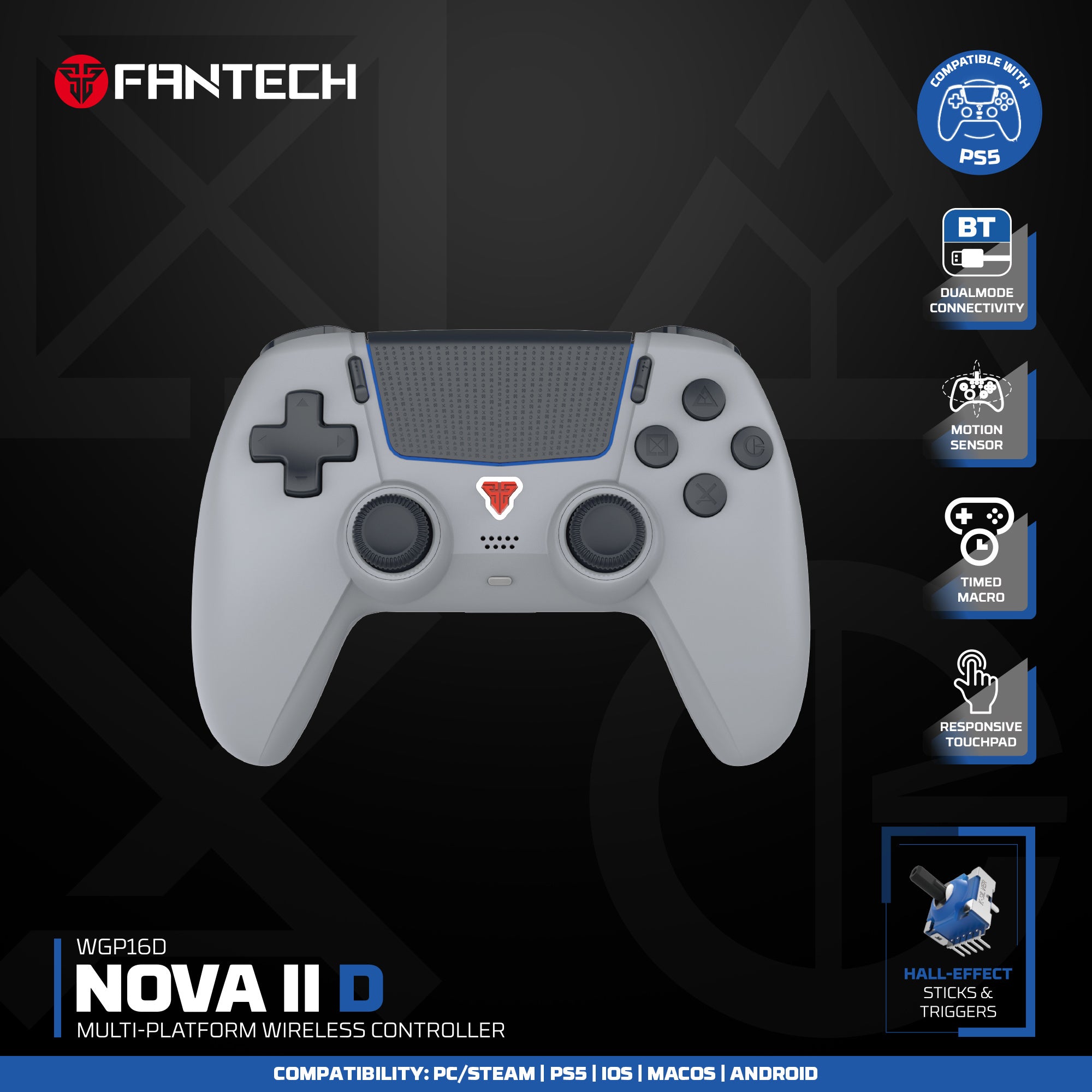 Fantech NOVA II D WGP16D Controller Hall Effect (PS5) NEW