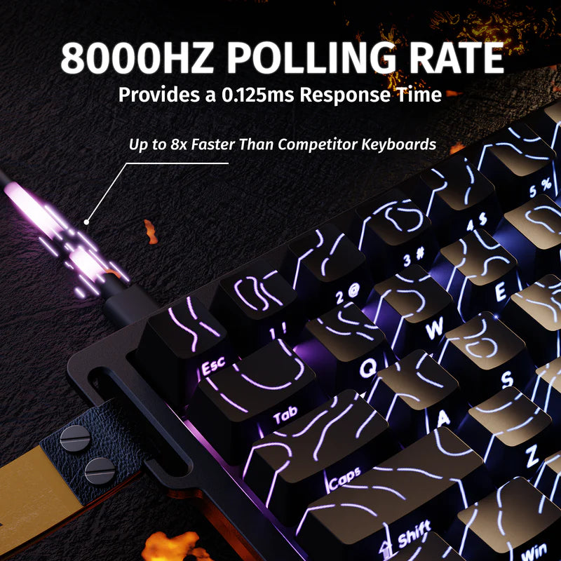 ATTACK SHARK X68 HE Rapid Trigger Mechanical Gaming Keyboard 60% Wired TKL with Adjustable Actuation,Hall Effect Magnetic Switch,8KHz Polling Rate,RGB Backlit,Top Mount for PC Mac Esport Gamer(Black)