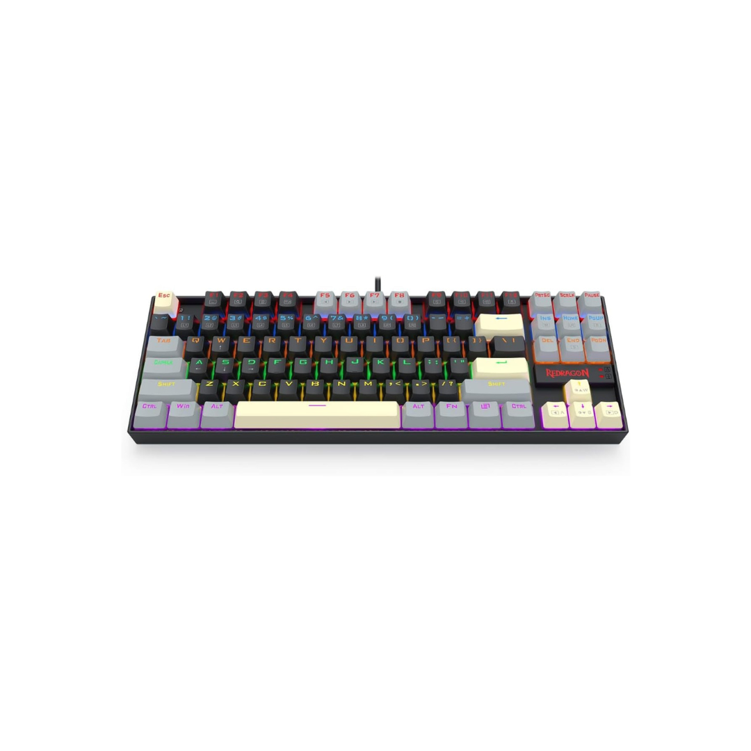 Redragon K552 Mechanical Gaming Keyboard, 87-Key Compact, LED Gaming Keyboard with Red Switches, Anti-Ghosting, Metal Frame for PC Gaming & Typing, Beginner-Friendly (Eclipse Gilded)