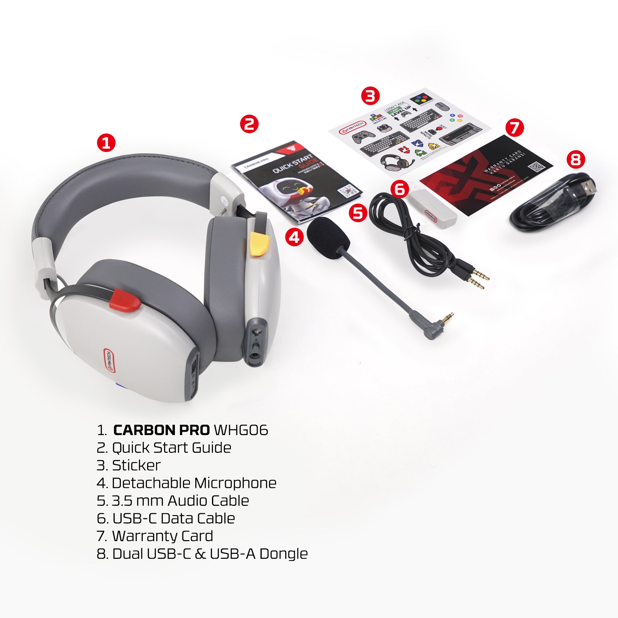Fantech SUPER MAXFIT Carbon Pro Bluetooth Wireless Headset with Detachable Mic