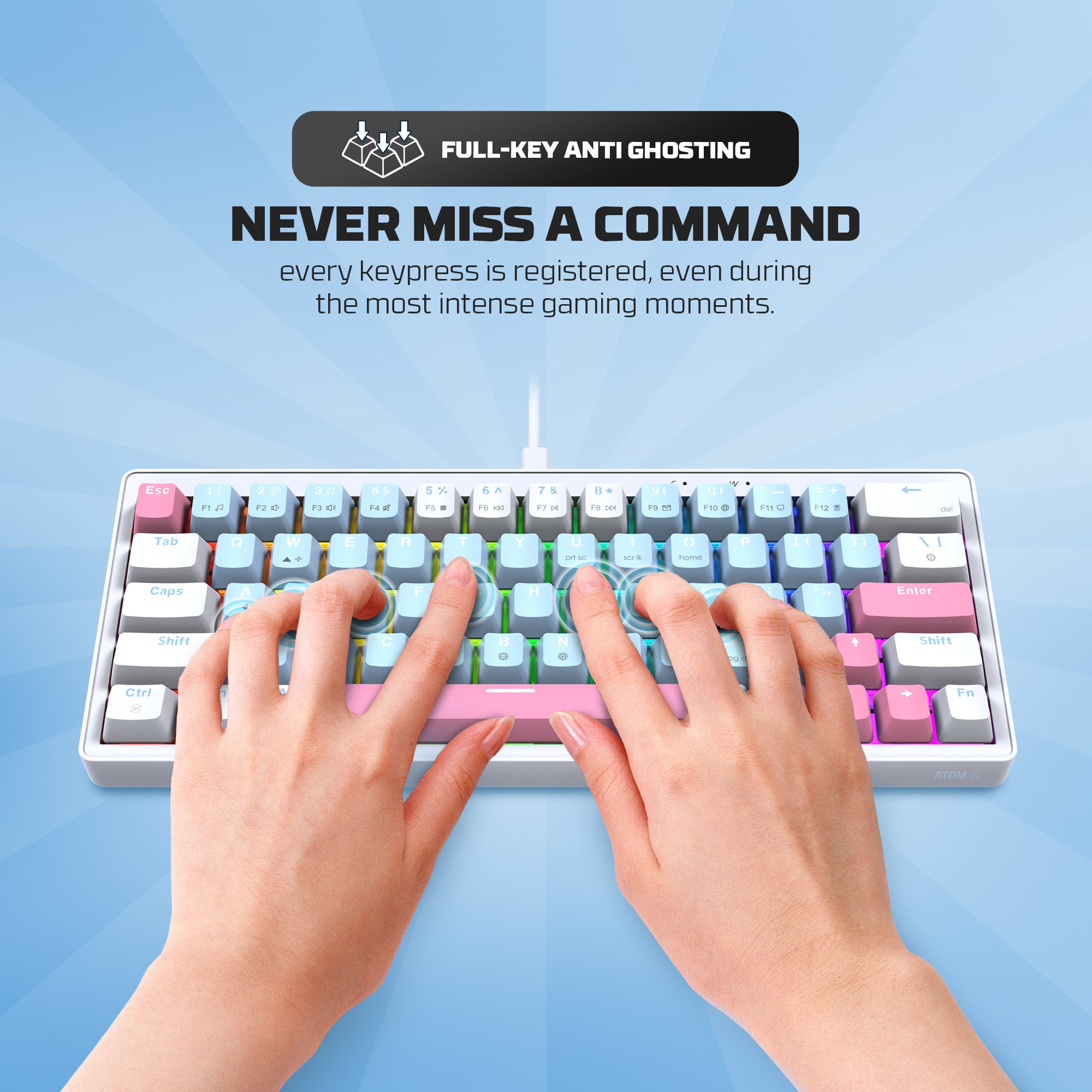 Fantech MK611 Atom X63 Ame Edition - BLUE