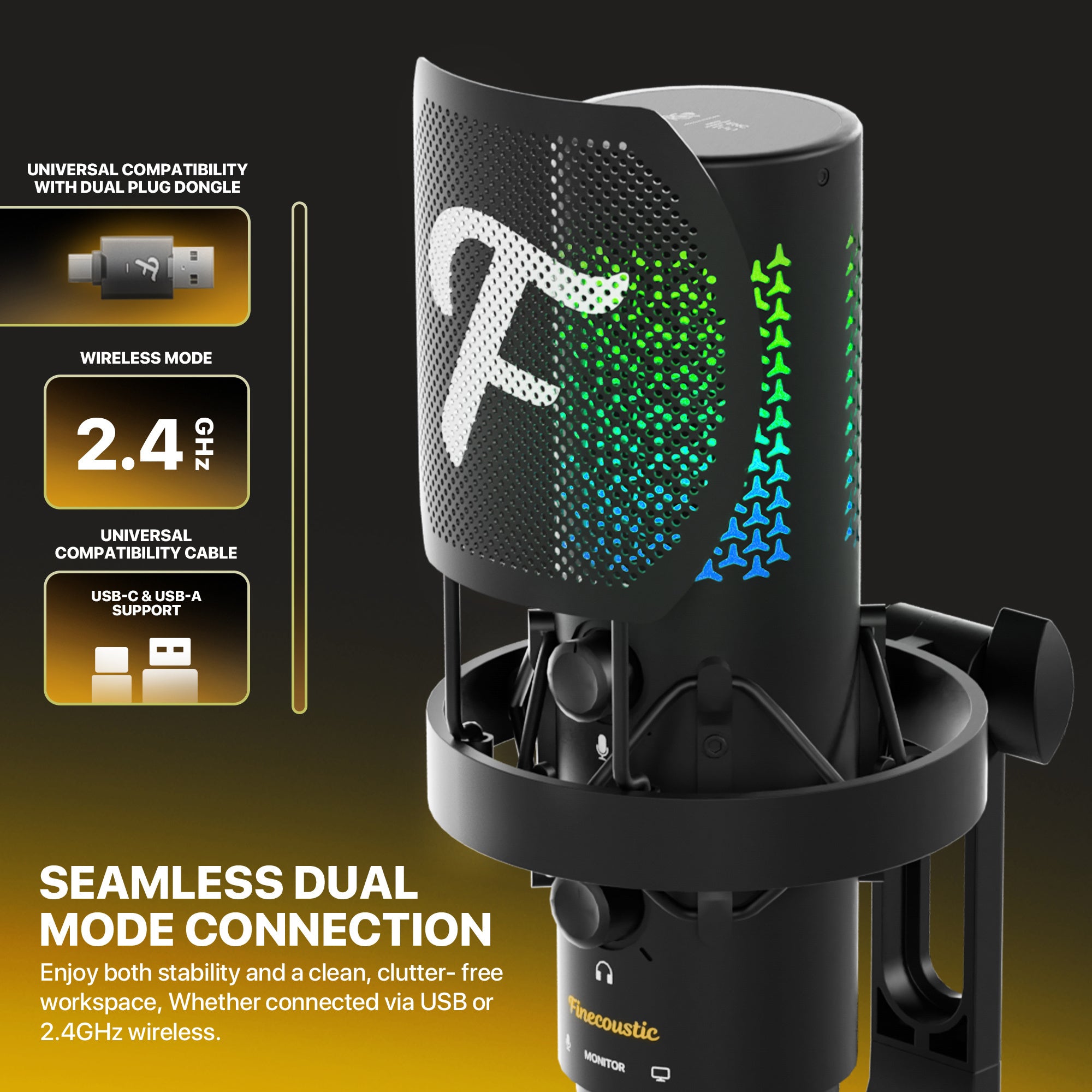 Fantech WFM1 Finecoustic RESONO Condenser Wireless Microphone