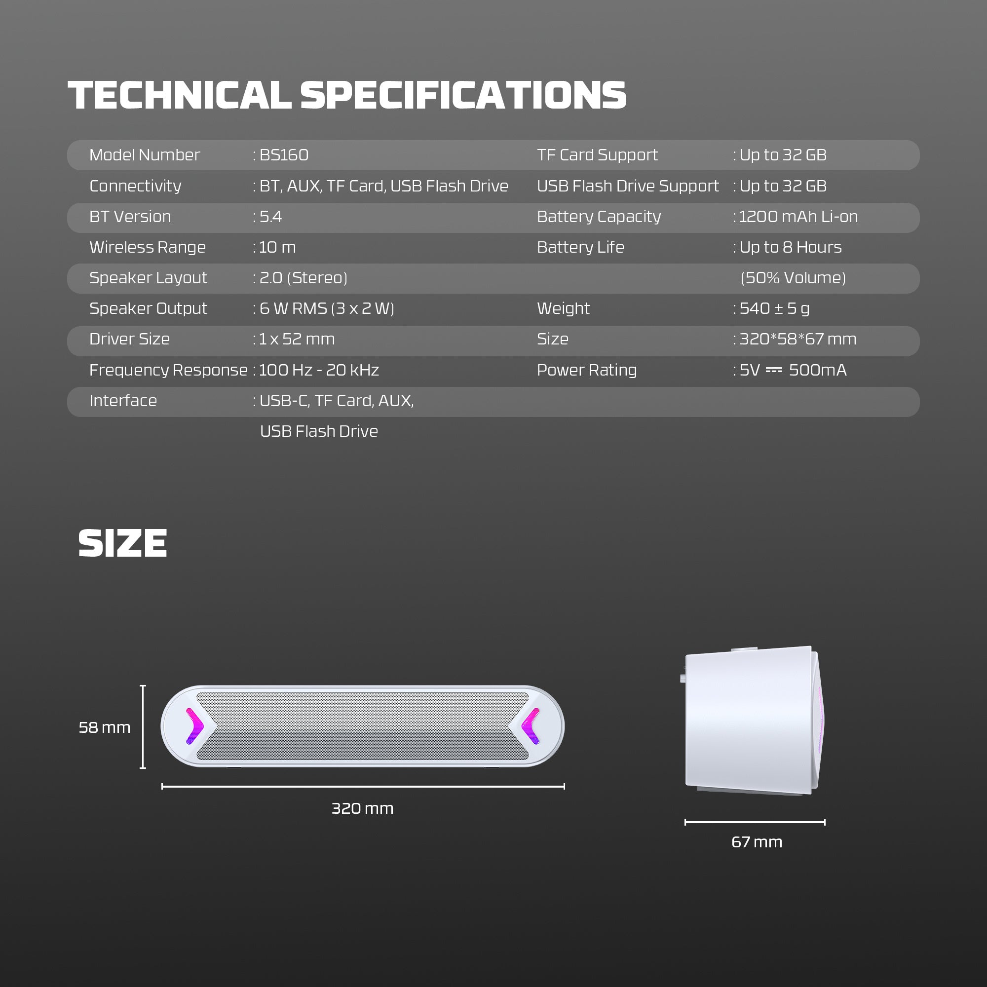 Fantech Bluetooth Speaker Groove Bar BS160 WHITE