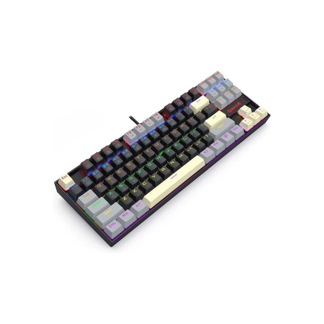 Redragon K552 Mechanical Gaming Keyboard, 87-Key Compact, LED Gaming Keyboard with Red Switches, Anti-Ghosting, Metal Frame for PC Gaming & Typing, Beginner-Friendly (Eclipse Gilded)