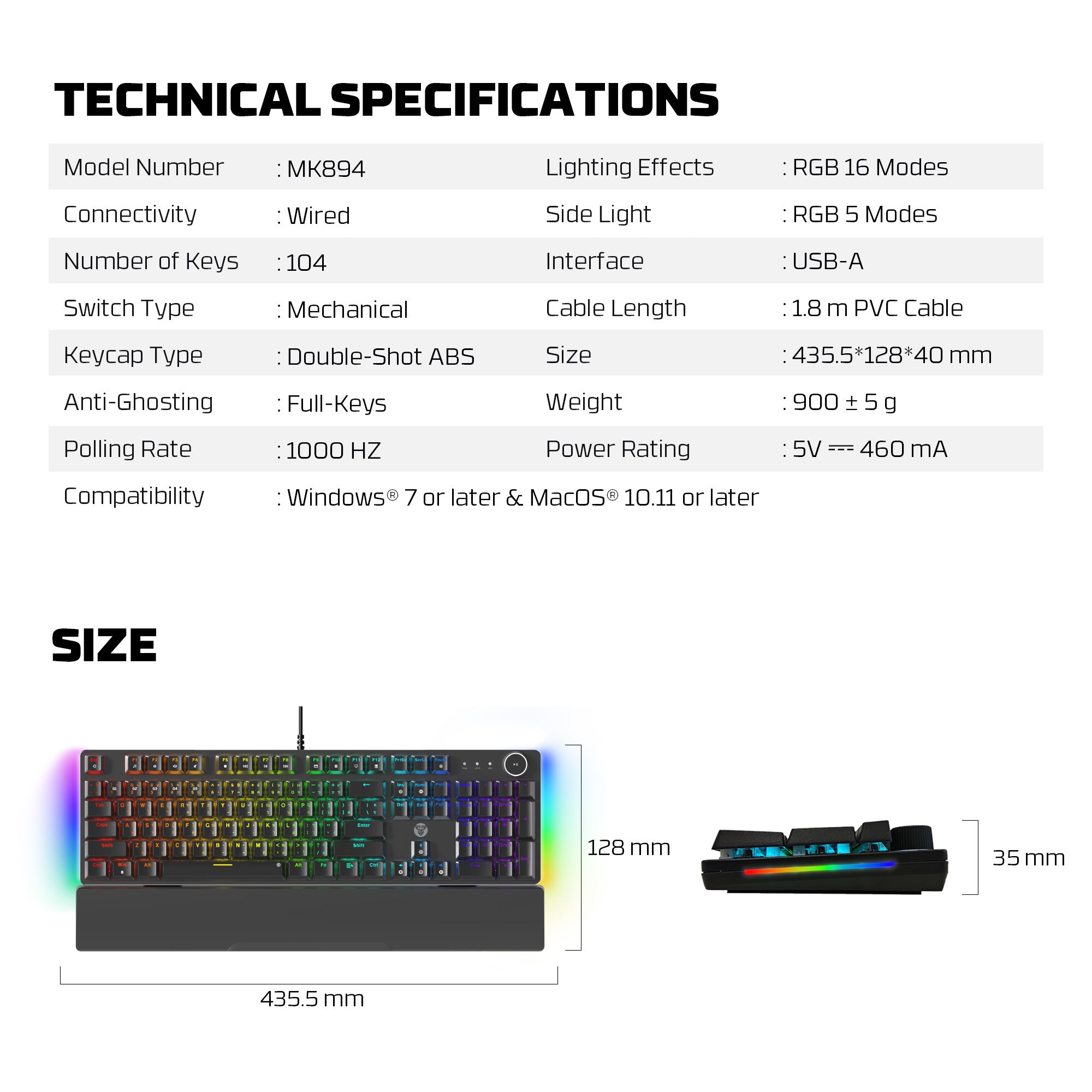 FANTECH MK894 MAXPOWER II Mechanical Gaming Keyboard