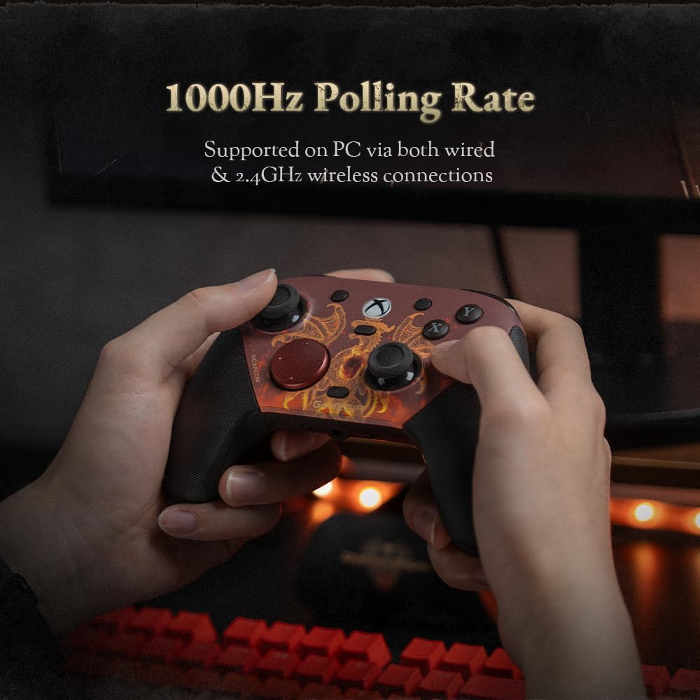 GameSir G7 Pro Wired Xbox Controller for Series X|S, Wireless PC Gamepad, TMR Joysticks, Hall Effect Triggers, 1000Hz Polling Rate (PC), Dragon’s Dogma II Edition, Charging Dock