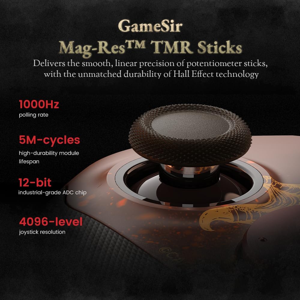 GameSir G7 Pro Wired Xbox Controller for Series X|S, Wireless PC Gamepad, TMR Joysticks, Hall Effect Triggers, 1000Hz Polling Rate (PC), Dragon’s Dogma II Edition, Charging Dock
