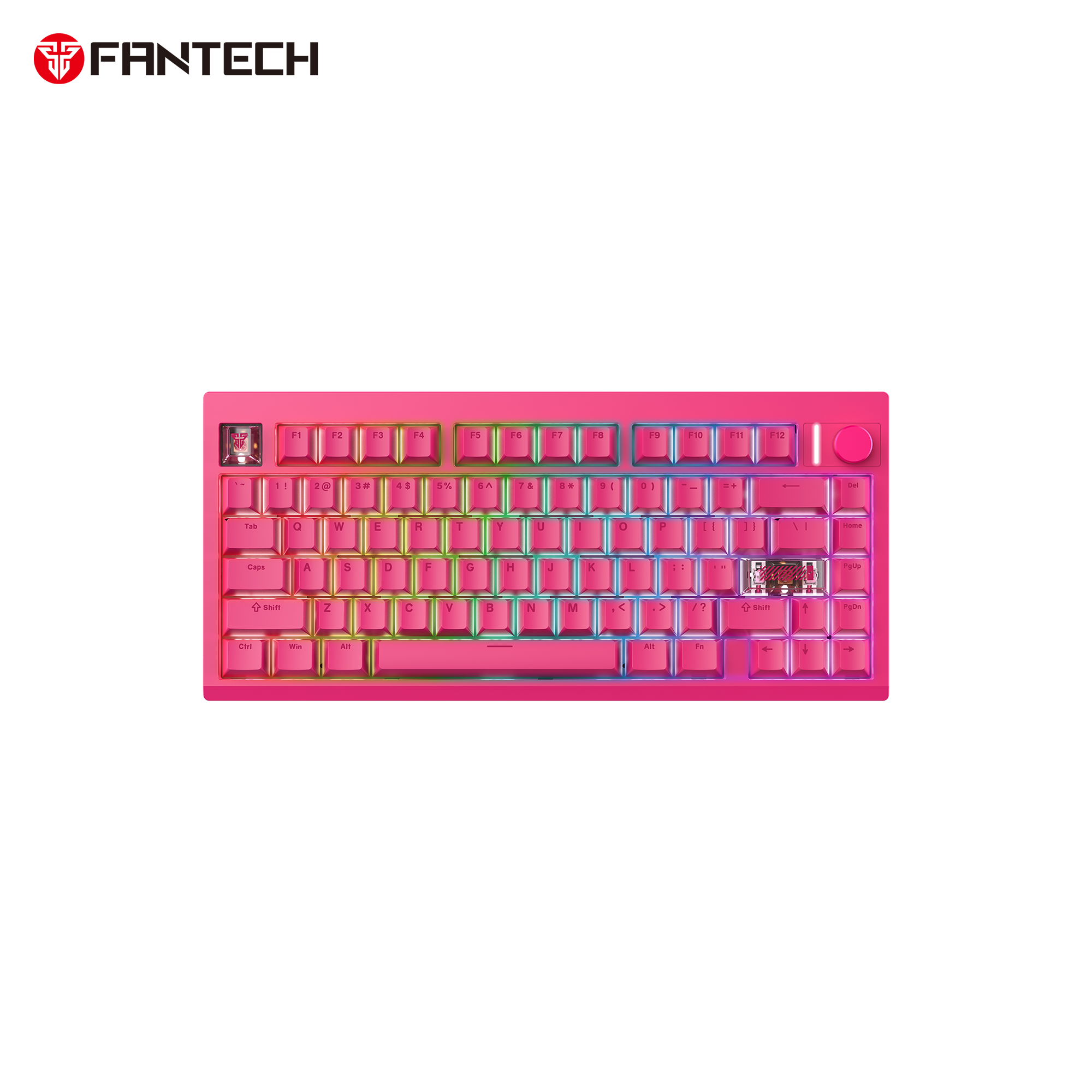 لوحة مفاتيح ميكانيكية Fantech MK921 MAXFIT8 QMK باللون الوردي