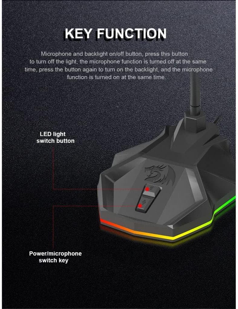 Redragon GM99 STIX USB RGB Gaming Stream Desktop Microphone to To Streaming, Podcasting,Studio Recording,YouTube,Skype for PC/Laptop