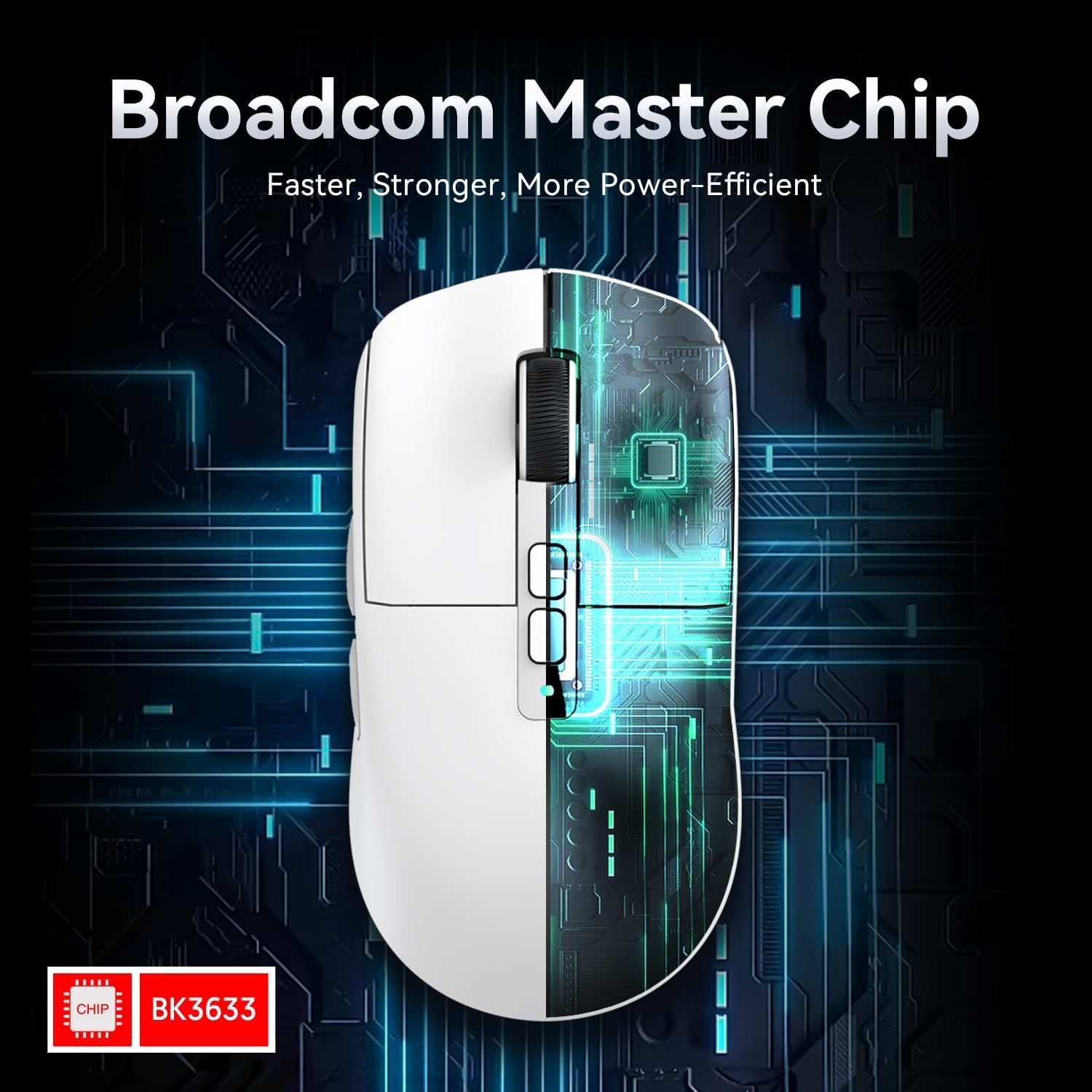 ATTACK SHARK X6 Lightweight Wireless Gaming Mouse with RGB Backlight Charging Base,Tri-Mode Wired/2.4GHz/BT5.2,26K DPI, PAW3395 Optical Sensor,HUANO Switch,5programmable Buttons,PC/Mac(White)