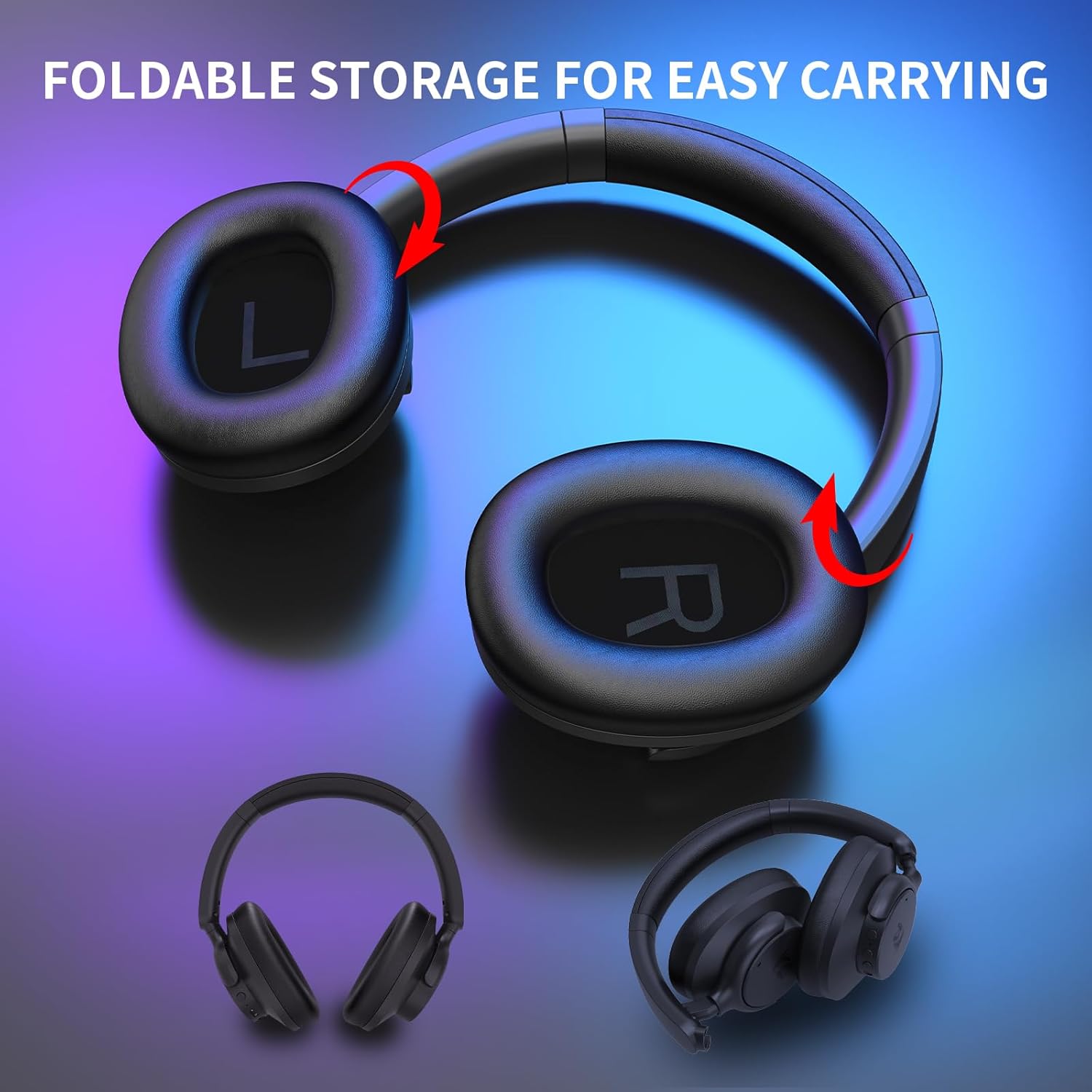 Redragon H610 Wireless Gaming Headset for PC, Mac, NS, Phone - BT 5.3 with ANC Noise Cancellation, 40H Battery, Lightweight, Over-Ear Headphones with Built-in Mic,