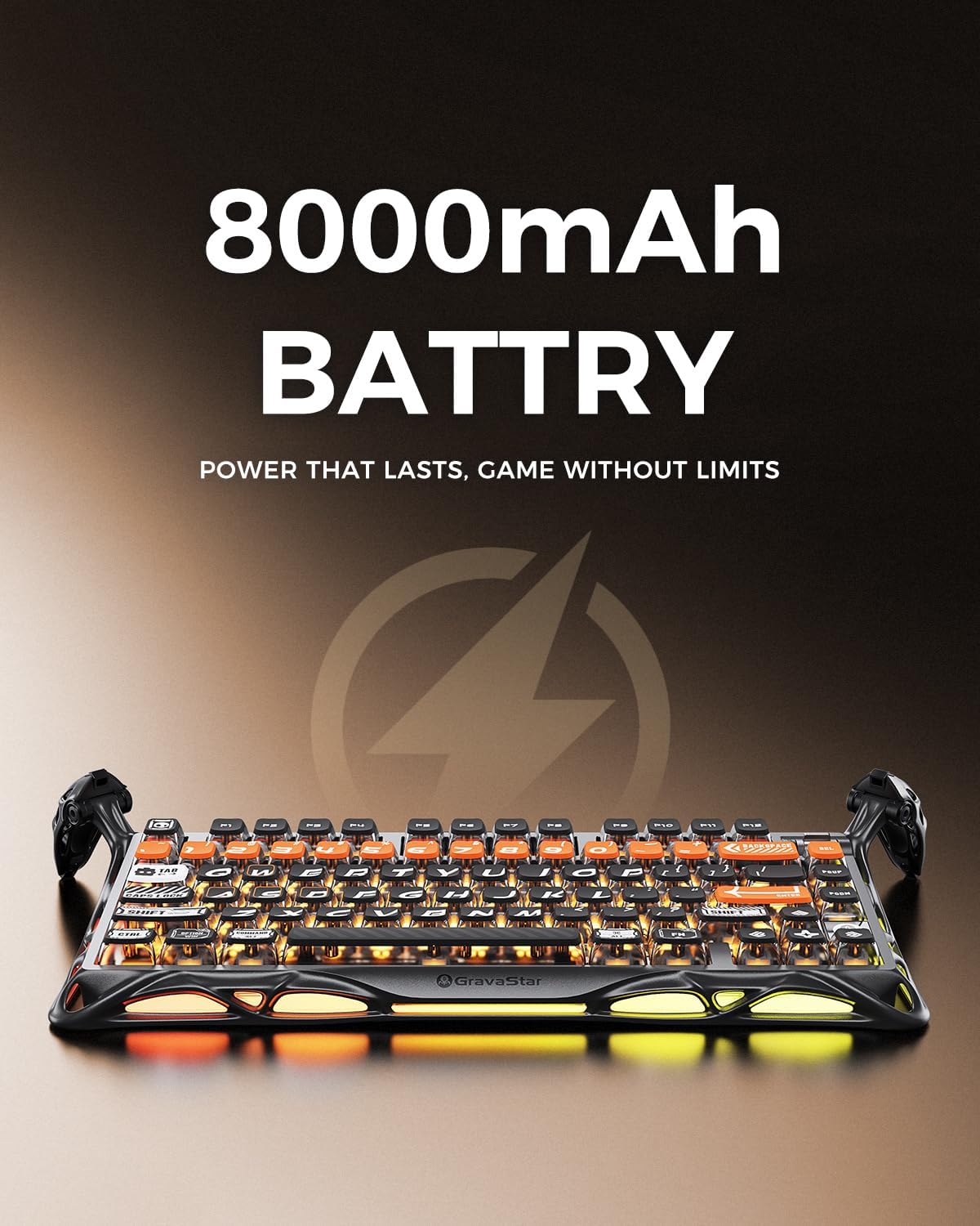 GravaStar Mercury K1 Pro Wireless Mechanical Gaming Keyboard, 75% Layout RGB Custom Keyboard, Aluminum Alloy Matte Black Frame with Phoenix-Inspired Keycaps, Hot-Swappable Linear Switches – CyberFlare