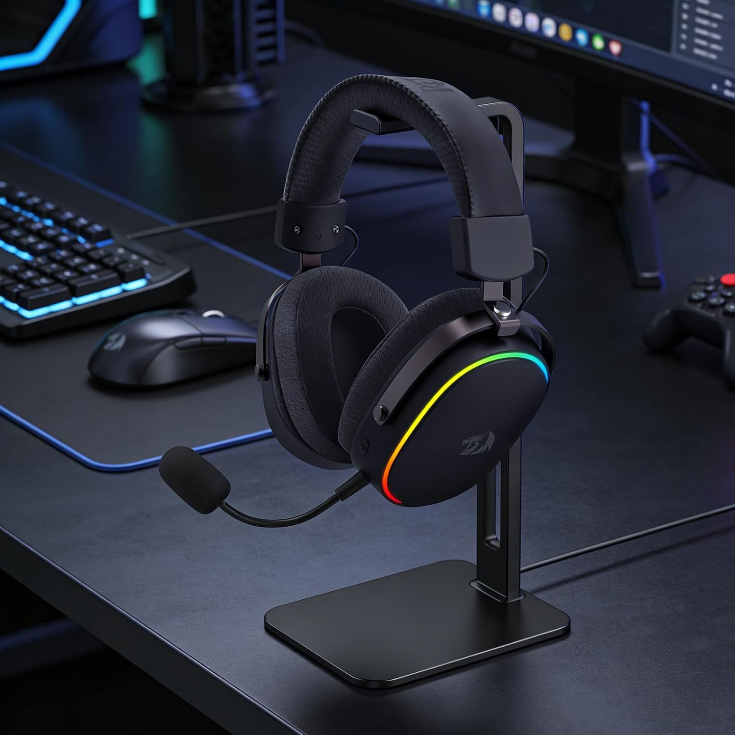 Redragon H831 Gaming Headset, RGB, 2.4GHz/BT/Wired, Black