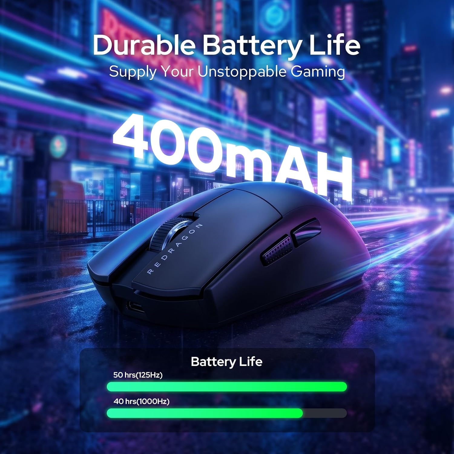 ماوس الألعاب اللاسلكي Redragon M999 مع حامل بدقة 45000 نقطة في البوصة