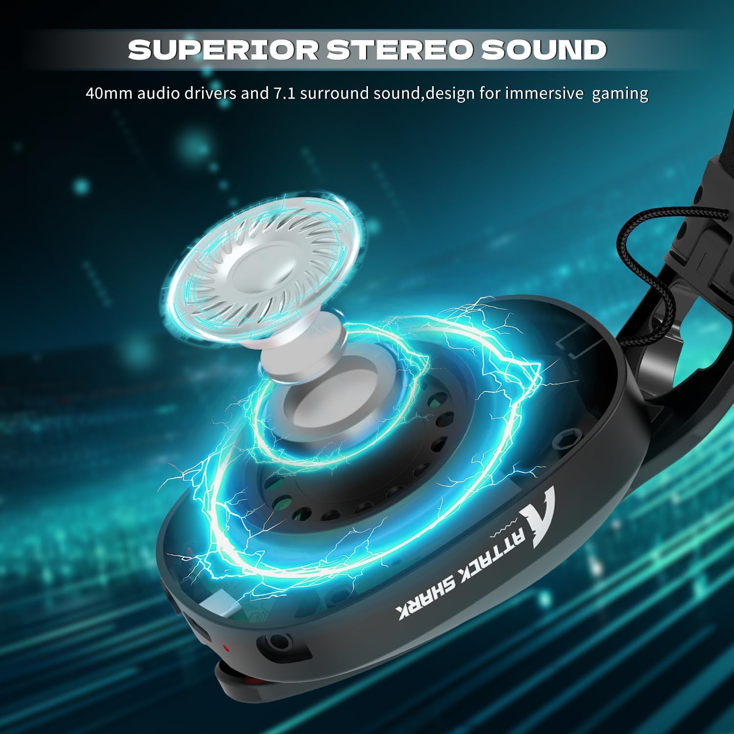 ATTACK SHARK L90 Ultra-Light Wireless Headset,RGB,Foldable,Triple- Mode-2.4Ghz/Bluetooth/Wired Gaming Headphone with mic,40mm Driver,7.1 Surround Sound,for Xbox/PS4/PS5/PC Customize via Software-Black