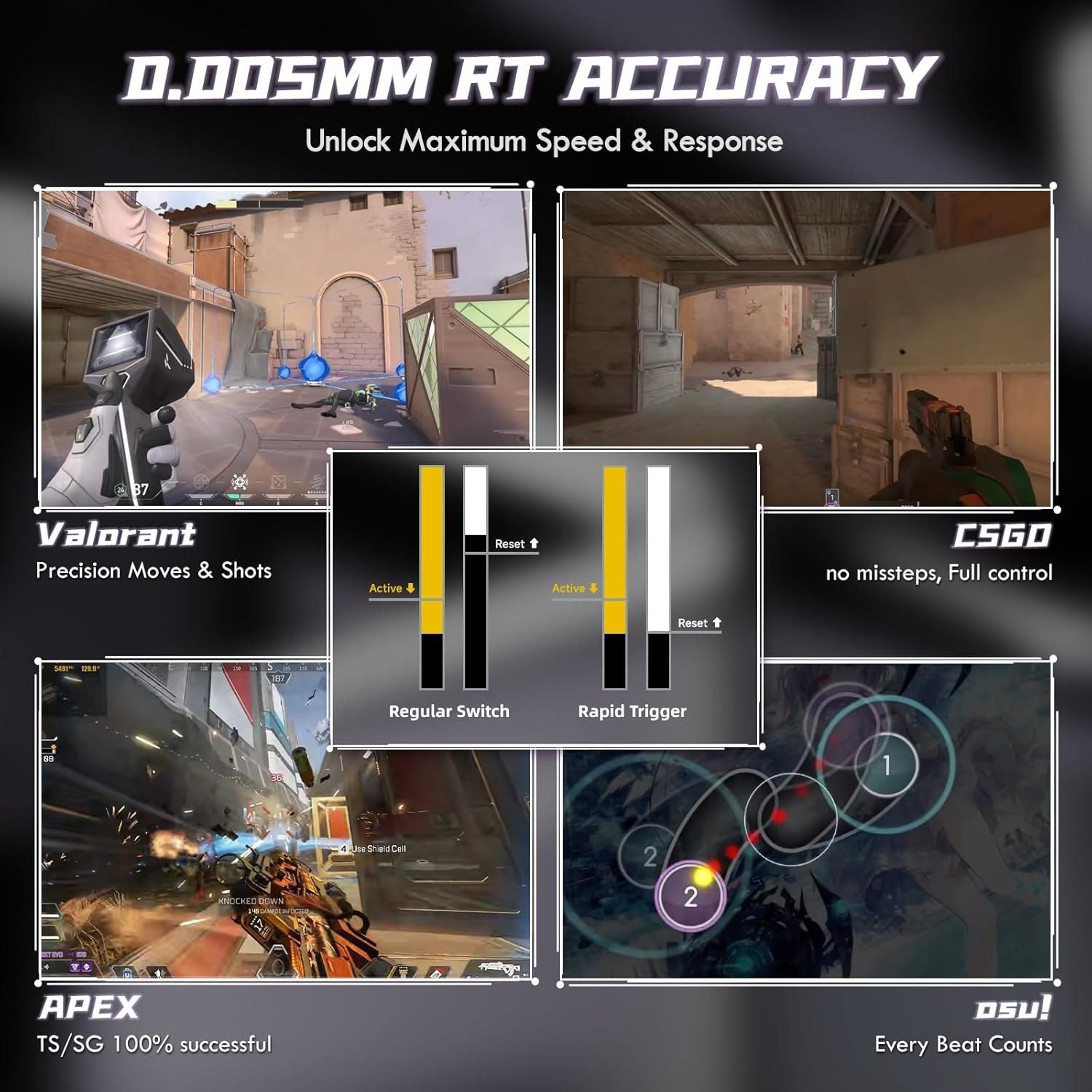 ATTACK SHARK R85HE Wired 75% Hall Effect Rapid Trigger Mechanical RGB Gaming Keyboard with 8K Polling,0.05mm RT Accuracy,0.08MS Latency,Magnetic Switch,5 Layer Sound Damped,Driver for PC(Moonlight)