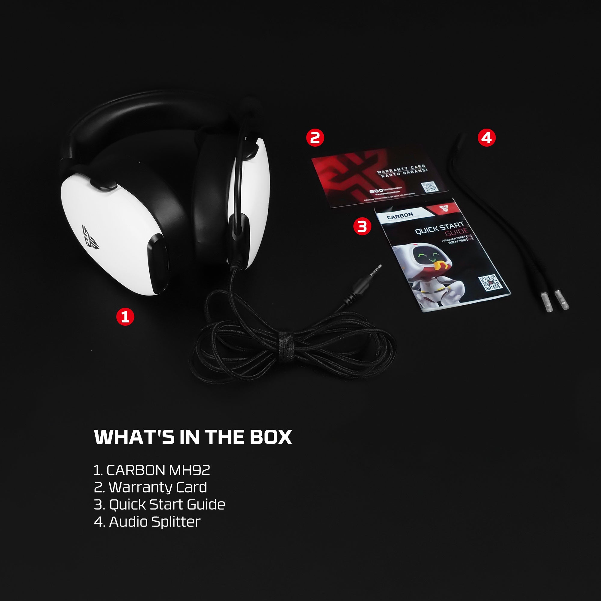 FANTECH HERO MH92 CARBON MULTI PLATFORM GAMING HEADSET (PS5 - PS4) WHITE