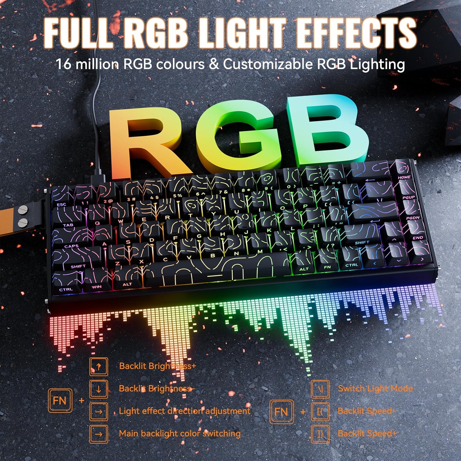 ATTACK SHARK X68MAX HE Wired Rapid Trigger Mechanical Creamy TKL RGB Gaming Keyboard with Full Aluminum CNC,8K Polling,0.005mm Accuracy,Hall Effect Magnetic Switch,NKRO,Driver for PC(Black Contour)
