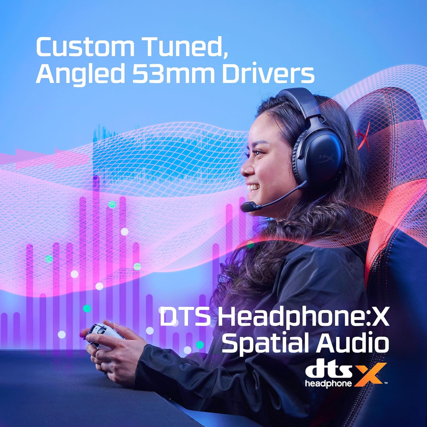HyperX Cloud III Wireless – Gaming Headset for PC, PS5, PS4, up to 120-hour Battery ,Black & Red