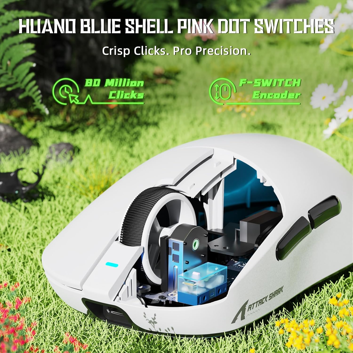 ATTACK SHARK X8 SE Wireless Gaming Mouse,55g Ultra-Lightweight Wired/BT/2.4GHz Wireless Programmable Mouse,1K Polling Rate,PixArt PAW3311 Gaming Sensor,25000 DPI,Gamer Mice for PC/Win/Mac(White)