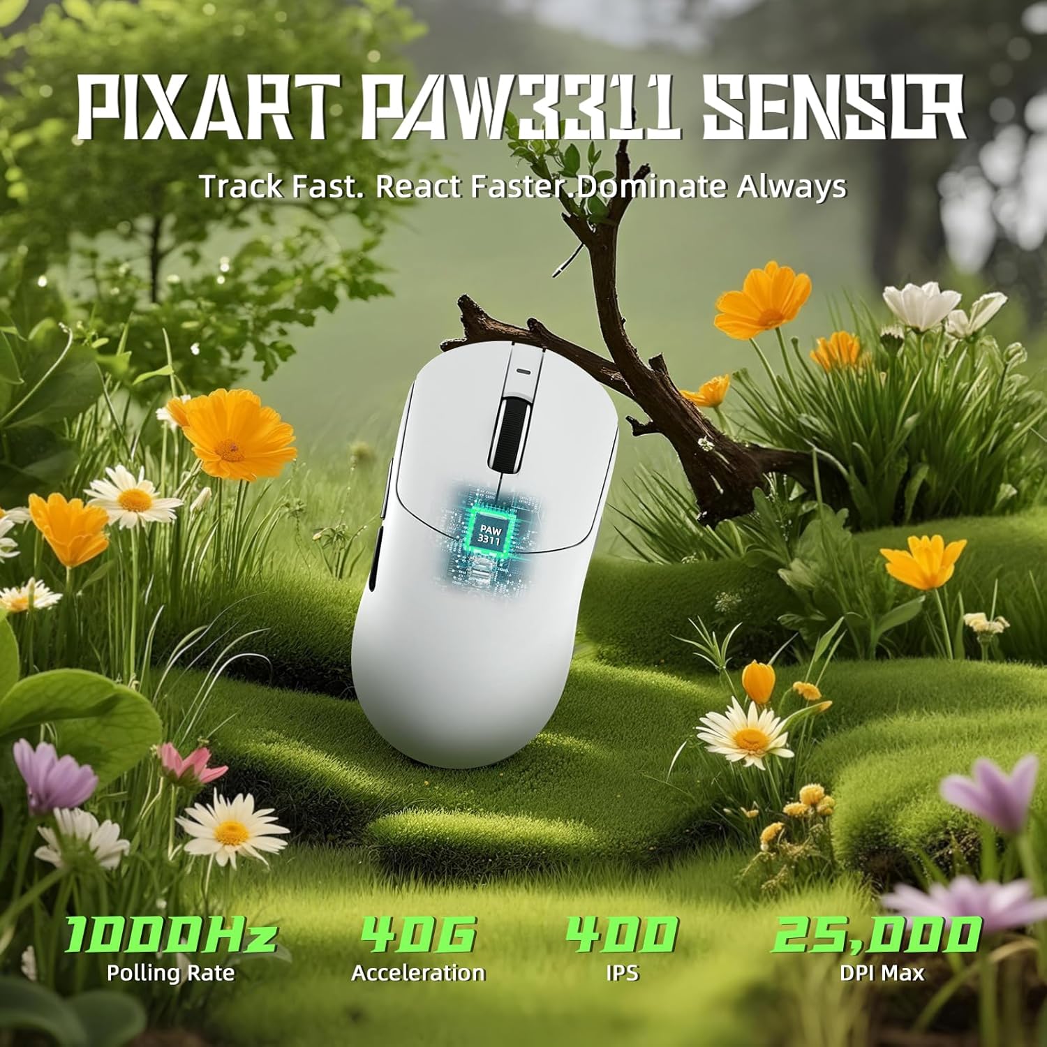 ATTACK SHARK X8 SE Wireless Gaming Mouse,55g Ultra-Lightweight Wired/BT/2.4GHz Wireless Programmable Mouse,1K Polling Rate,PixArt PAW3311 Gaming Sensor,25000 DPI,Gamer Mice for PC/Win/Mac(White)