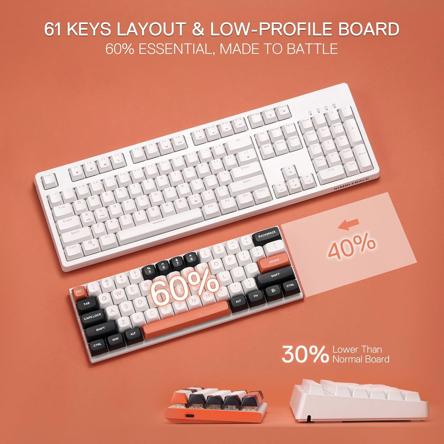 Redragon K683 Rapid Trigger HE Gaming Keyboard, 60% 61 Keys Wired Mechanical Keyboard w/Hyper-Fast Actuation, Dedicated Hall Effect Magnetic Switch, Actuation Point Adjustable, 8K Hz Polling Rate