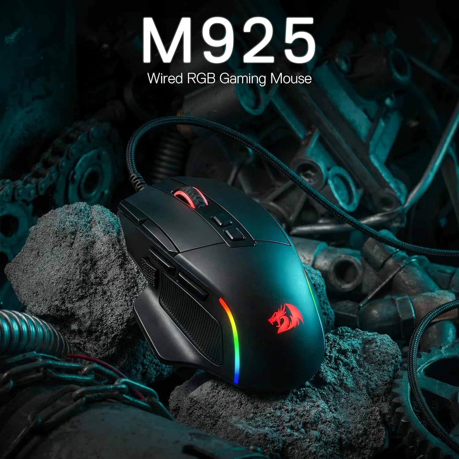 فأرة الألعاب السلكية Redragon M925، فأرة ألعاب بصرية بدقة قصوى 24000 نقطة في البوصة مع 10 أزرار قابلة للبرمجة، تصميم مريح لقبضة طبيعية، يدعم البرنامج التخصيص الذاتي...