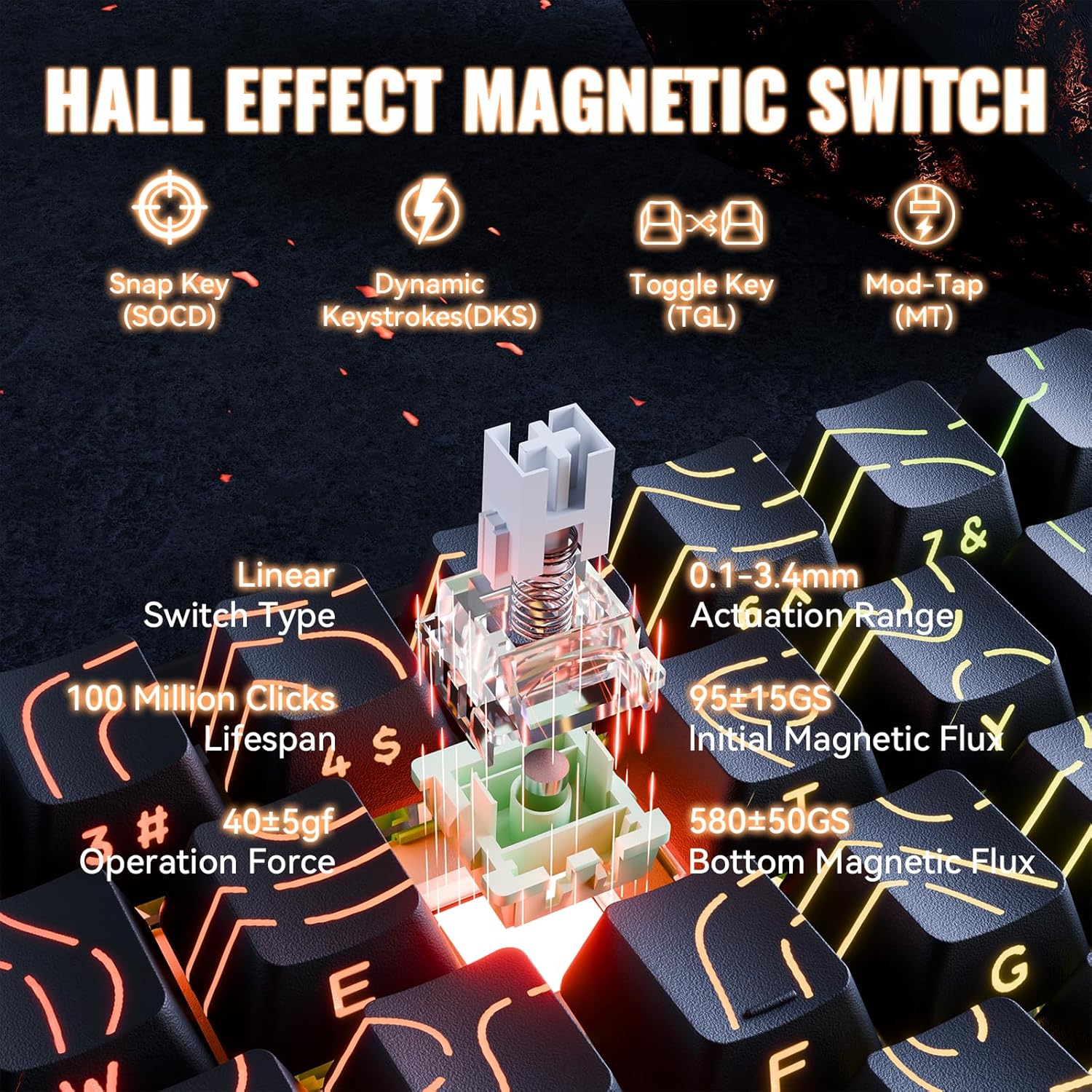 ATTACK SHARK X68MAX HE Wired Rapid Trigger Mechanical Creamy TKL RGB Gaming Keyboard with Full Aluminum CNC,8K Polling,0.005mm Accuracy,Hall Effect Magnetic Switch,NKRO,Driver for PC(Black Contour)