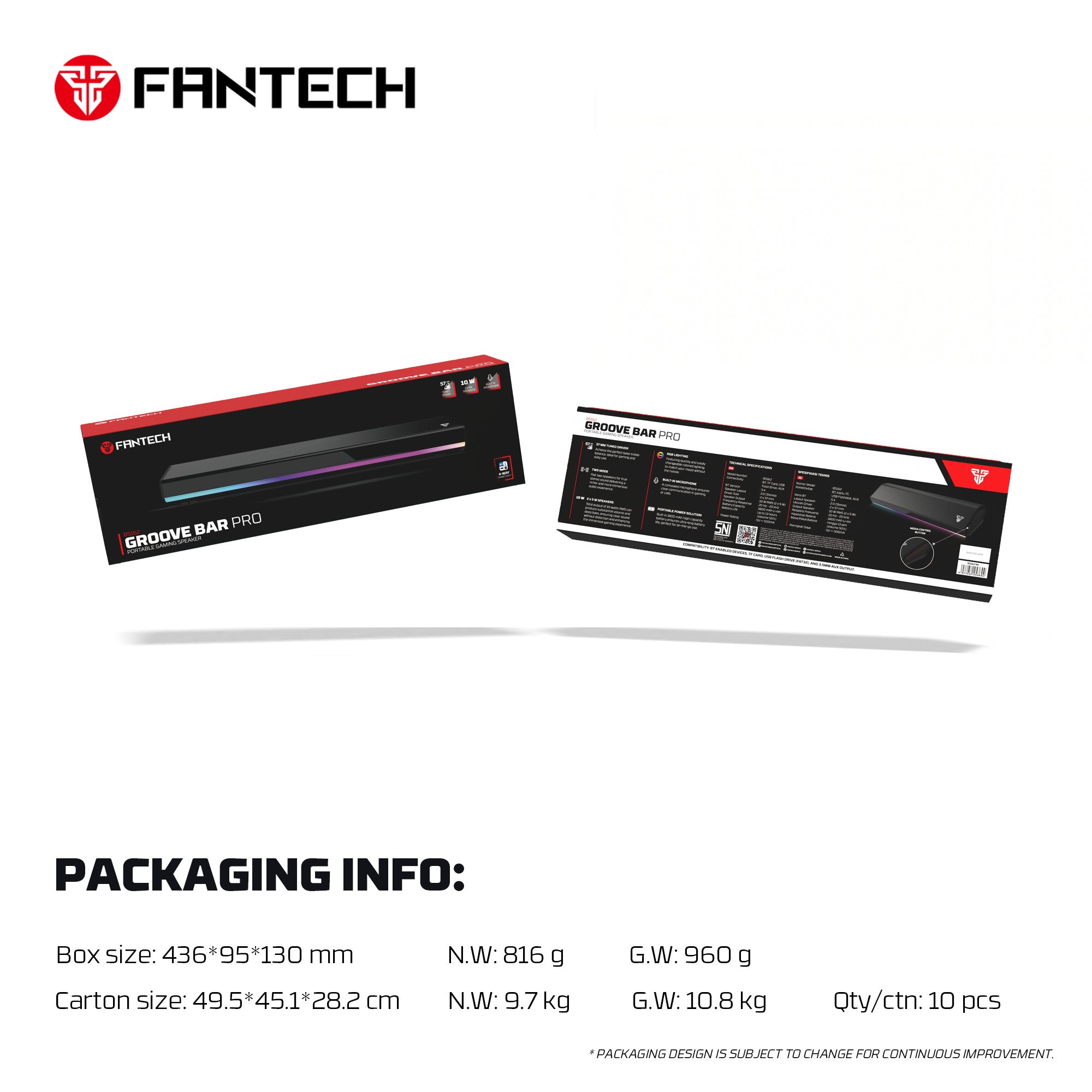 FANTECH BS162 Groove Bar Pro Portable Gaming Speaker