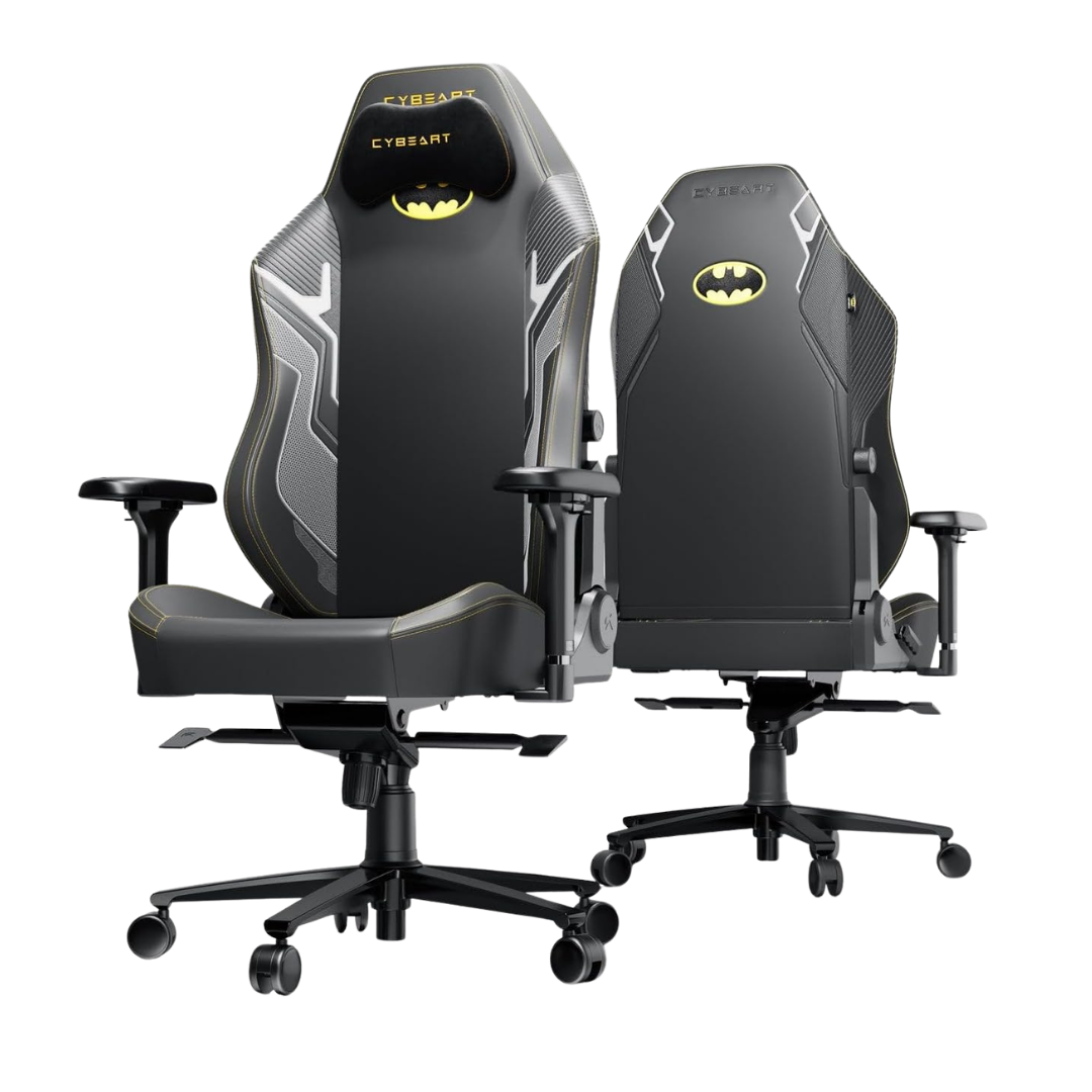CYBEART | Batman Classic - Chaise de gaming/bureau série APEX | Lombaire 4D, accoudoir 4D, similicuir Endura, oreiller AeroMag, inclinable et inclinable