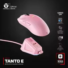 FANTECH TANTOE WG13E Wireless Mouse Three-mode switching and Magnetic Rechargeable Dock PixArt PAW3311 Up to 45 hours Macro Mic - Pink