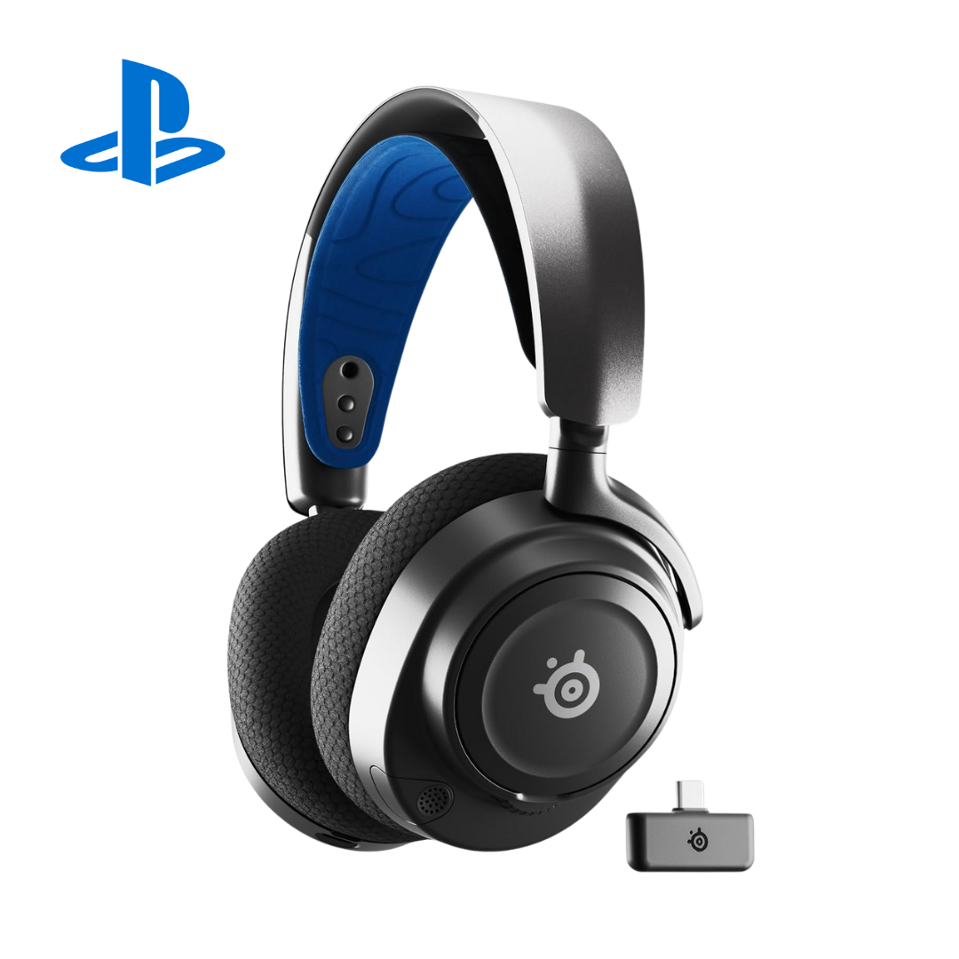 SteelSeries Arctis Nova 7P Wireless Multi-Platform Gaming Headset — Neodymium Magnetic Drivers — 2.4GHz + Bluetooth — 38Hr USB-C Battery — Gen2 AI Mic — PlayStation, PC, Switch, VR, Mobile - Black