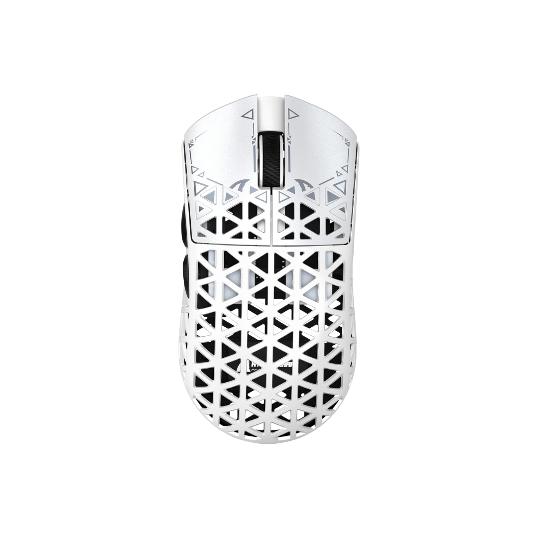 ATTACK SHARK R5Ultra 8K Carbon Fiber Wireless Gaming Mouse with 42000 DPI -PAW3950 MAX Sensor -39g Ultra-Lightweight-Nordic 52840 MCU Chip-Wired/BT/2.4GHz Wirelss Programmable Mouse for PC/Mac (White)