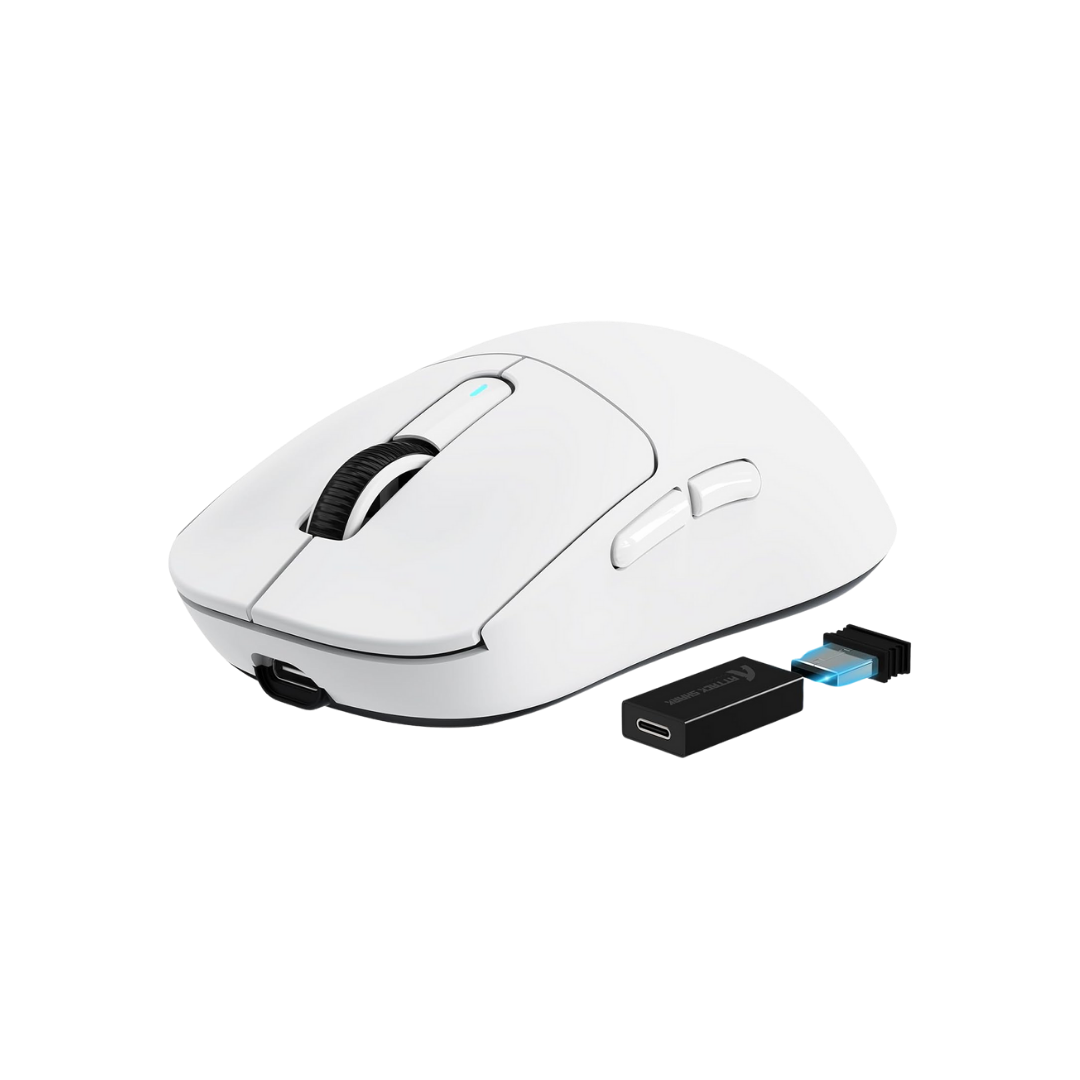 ATTACK SHARK X3PRO 4K/8K Lightweight Wireless Gaming Mouse with Tri-Mode(Wired/2.4GHz/BT),PAW3395 Optical Sensor,26K DPI,Kailh GM8.0 Switch,Long Battery,7 Buttons for PC/Laptop/Win/Mac(White)
