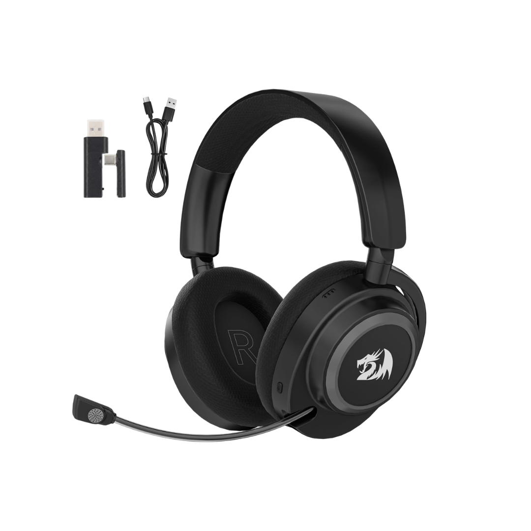 Redragon H891 Wireless Gaming Headset, Tri-Mode (2.4G/BT/Wired), 65H Battery, 50mm Drivers & 7.1 Surround Sound, Noise-Cancelling Retractable Mic, Compatible with PC, PS5, NS, Mac, Mobile