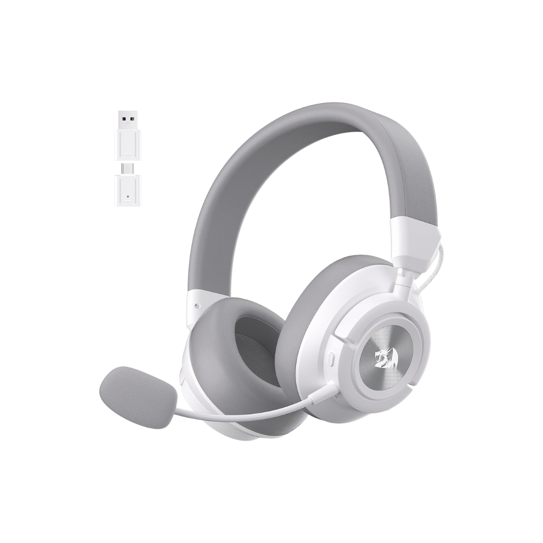 Redragon H889 Wireless Gaming Headset, 4-in-1 (2.4G/BT/USB/3.5mm), 51H Battery & Play-While-Charging, 7.1 Spatial Audio & 53mm Drivers, Detachable Mic, Multi-Platform Headphone for PC/PS5/NS/Mobile