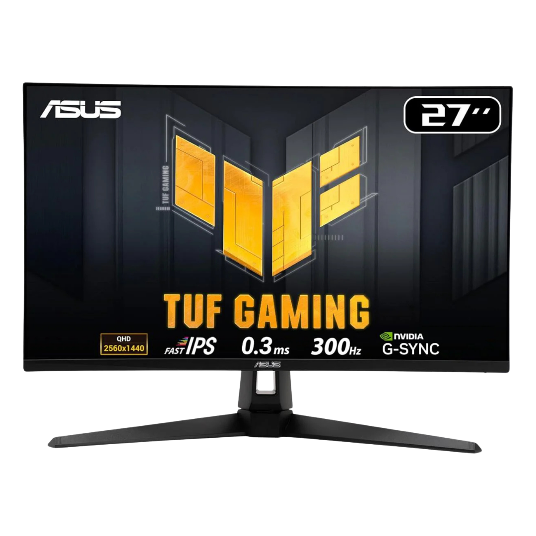 ASUS TUF Gaming 27” 1440P Monitor (VG27AQM5A) – QHD (2560 x 1440), 300Hz, 0.3ms, Fast IPS, Extreme Low Motion Blur Sync, Speakers, DisplayWidget Center, Gaming AI, Height Adjustment, 3 yr Warranty