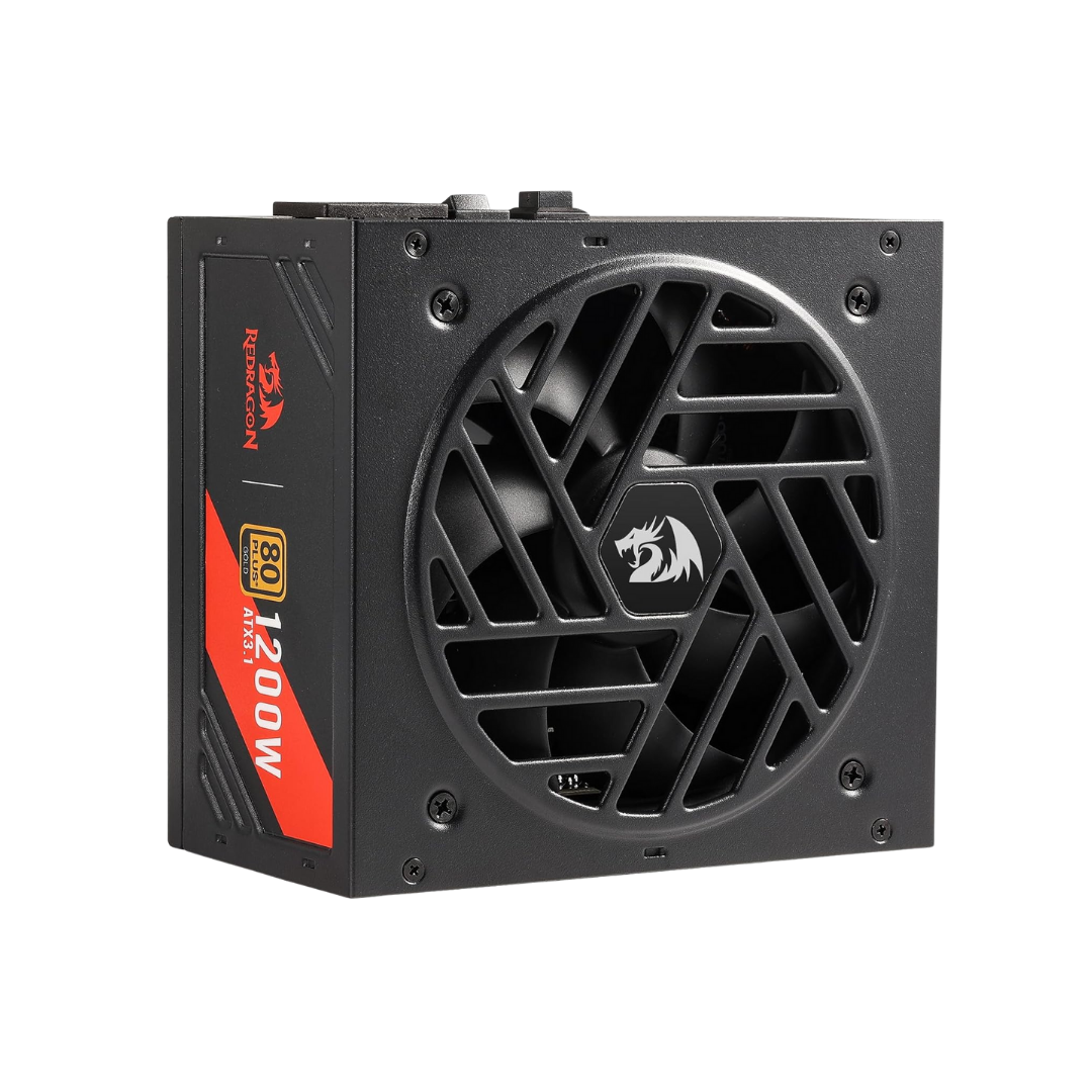 Redragon RGMS-1200W PRO 80+ Gold 1200 Watt Power Supply w/Upgraded ATX 3.1 & PCIe 5.1 Fully Modular, Compact 150mm Size, Smart ECO Low Noise Fan, 100% Japanese Capacitors, Full Mod Cables