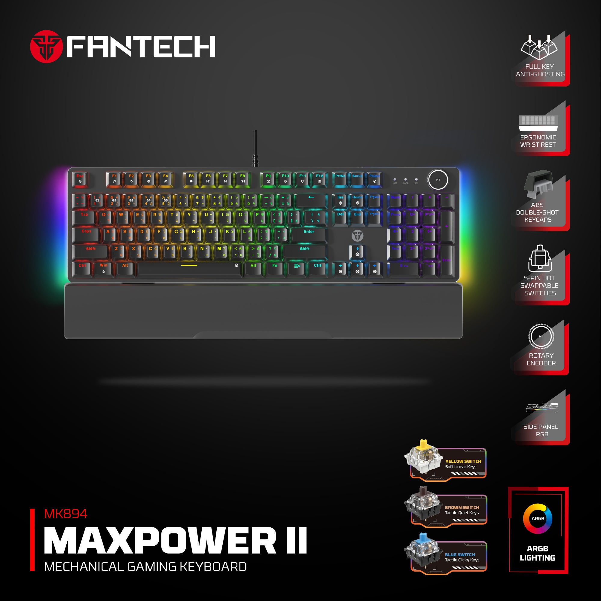 FANTECH MK894 MAXPOWER II Mechanical Gaming Keyboard