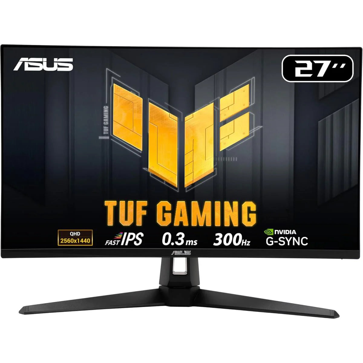 ASUS TUF Gaming 27” 1440P Monitor (VG27AQM5A) – QHD (2560 x 1440), 300Hz, 0.3ms, Fast IPS, Extreme Low Motion Blur Sync, Speakers, DisplayWidget Center, Gaming AI, Height Adjustment, 3 yr Warranty