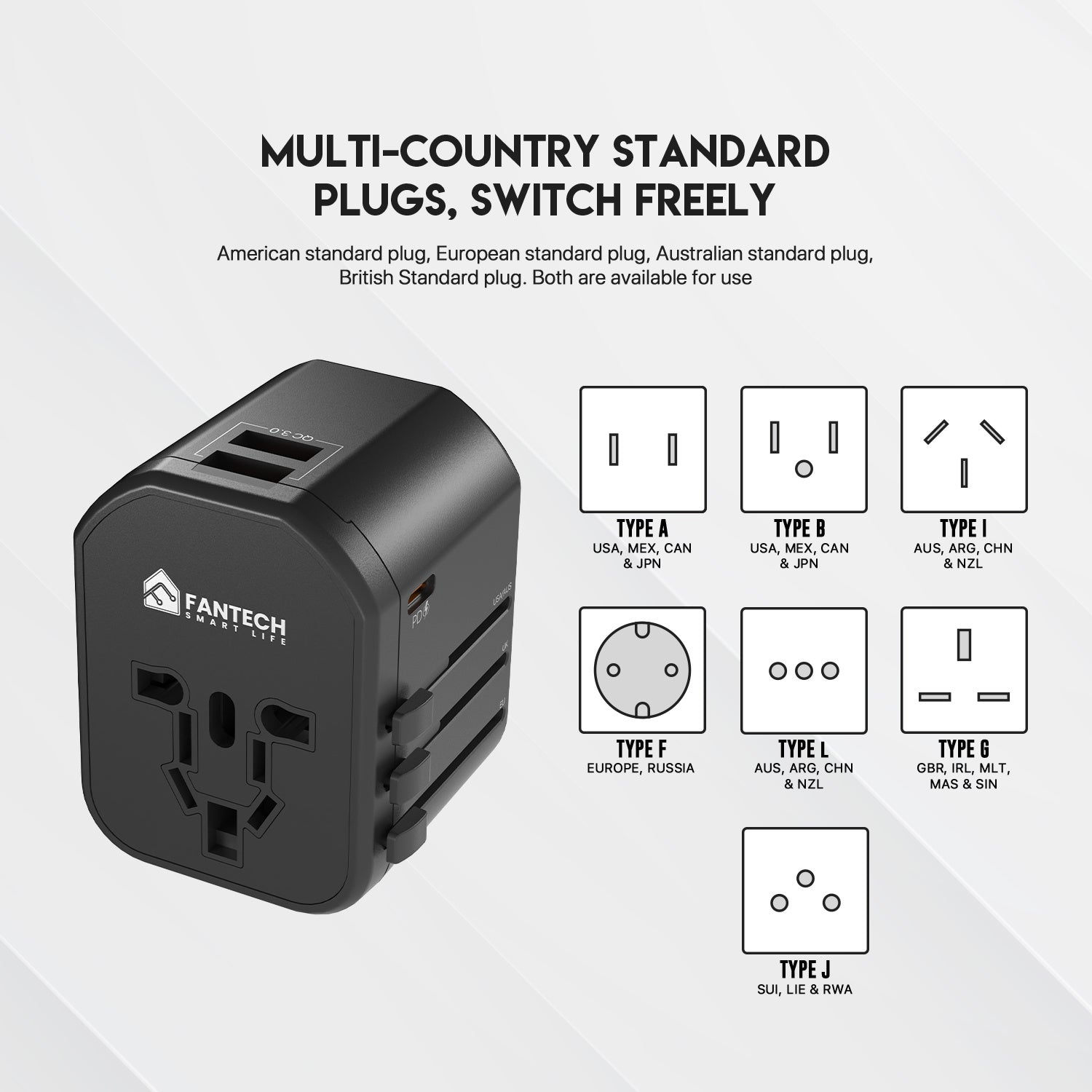 Fantech TAC1 Power Cube Travel Multi Adapter