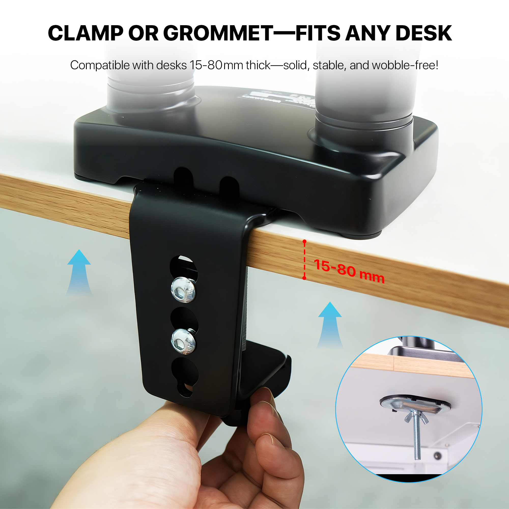 Fantech Workstation MBD1 Dual-Arm Monitor Mount, 90 Degree for 13" to 32" Screen Adjustable Spring Dual Monitor Arm Bracket for Desk