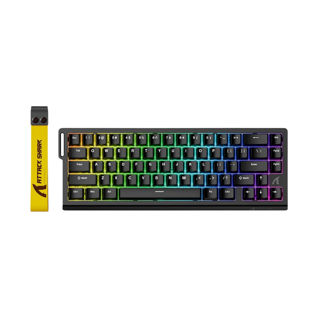 ATTACK SHARK X68 HE Rapid Trigger Mechanical Gaming Keyboard 60% Wired TKL with Adjustable Actuation,Hall Effect Magnetic Switch,8KHz Polling Rate,RGB Backlit,Top Mount for PC Mac Esport Gamer(Black)