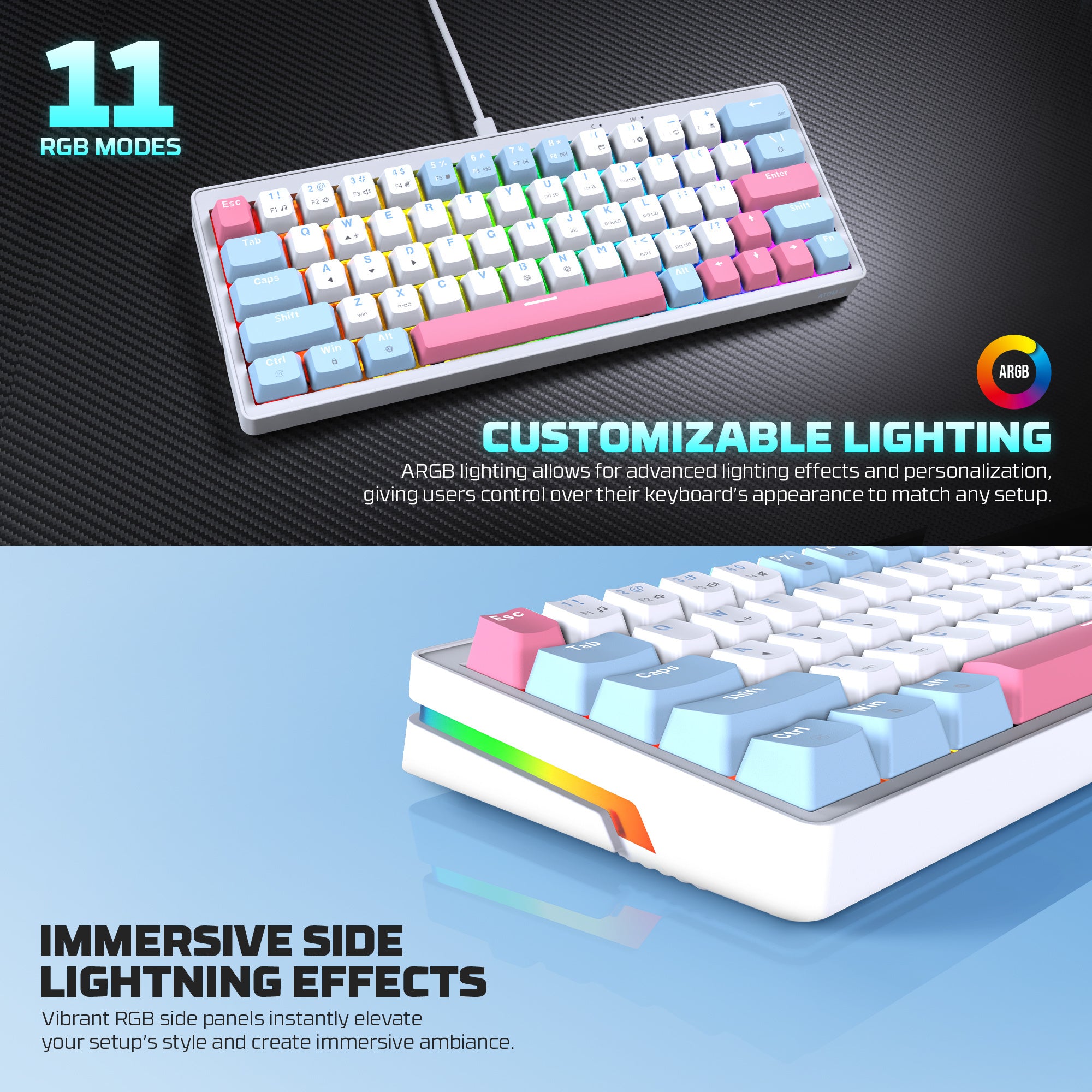 Fantech MK611 Atom X63 Ame Edition - White