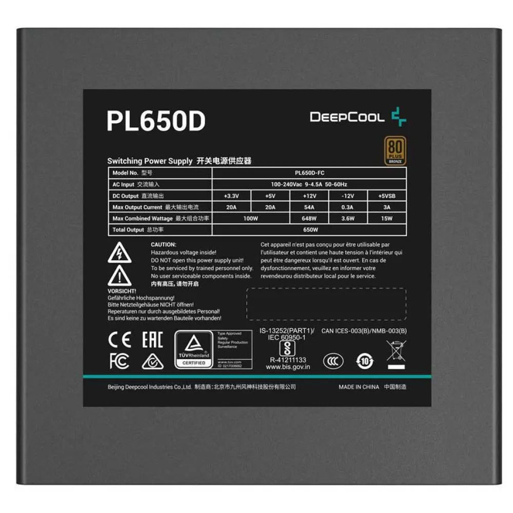 Deepcool PL650 D Power Supply Coolers & Power Supply